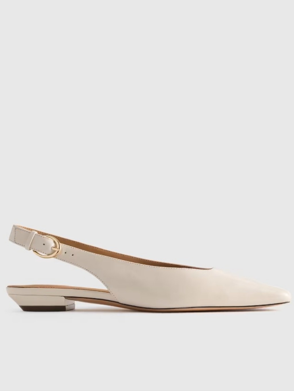 Quince Italian Leather Slingback Flat - Bone
